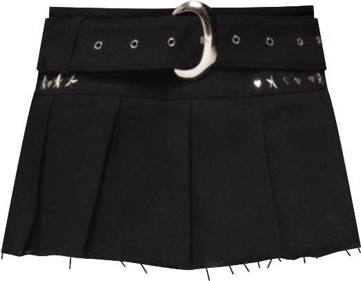 Womens Kore Belt Pleated Denim Micro Skort