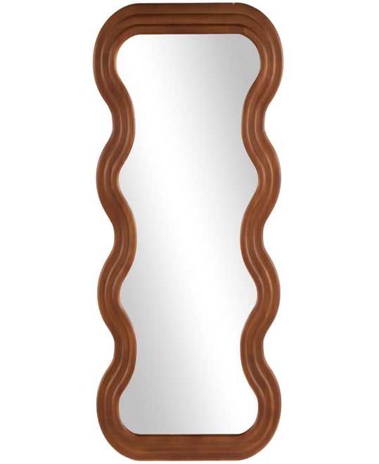 Wood 47" Wavy Modern Wall Mirror
