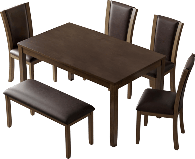 Streamdale 6-Piece Dark Walnut Farmhouse Dining Set