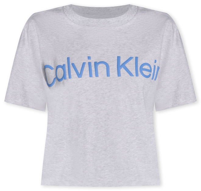 Calvin Klein Women's Cotton Raised Logo Cropped T-Shirt - Macy's
