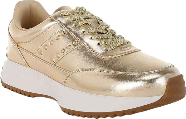 Mujori Metallic Pleather Studded Sneakers