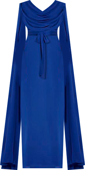 Women's Cowl Neck Flare Sleeved A-line Gown