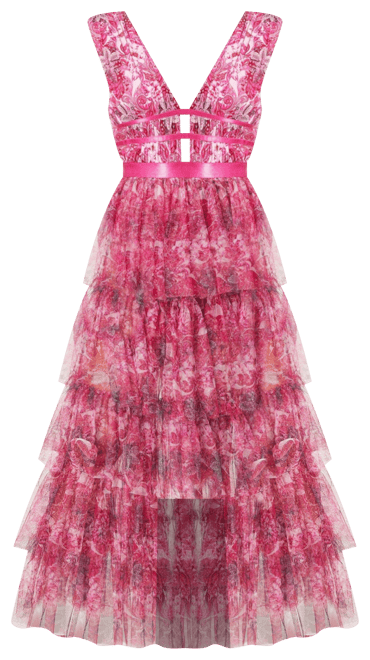 Women's Tiered High Low Gown