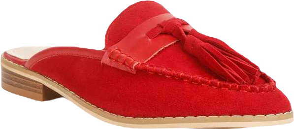 Edmanda Womens Tassle Detail Leather Mules