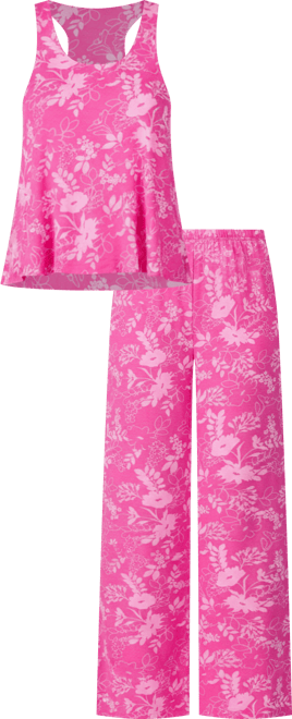 Women's Sleeveless Knit Long Flowy Pajama Set with Pockets