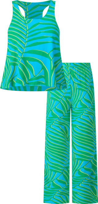 Women's Sleeveless Knit Long Flowy Pajama Set with Pockets