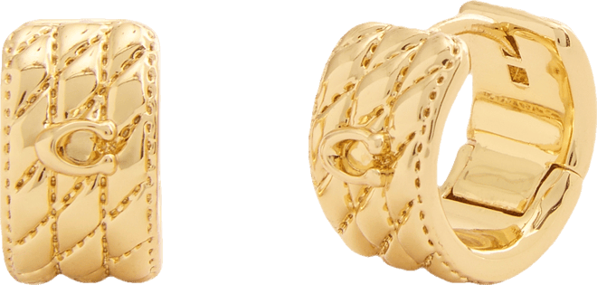 Signature Quilted Heart Huggie Earrings