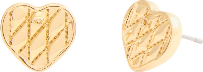 Signature Quilted Heart Bag Stud Earrings