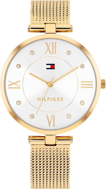 Women's Quartz Gold Tone Stainless Steel Mesh Bracelet Watch, 34mm