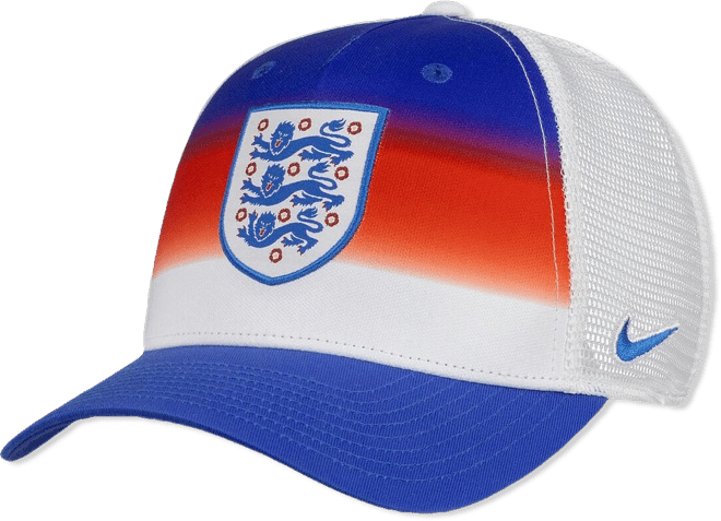 Men's and Women's White England National Team Rise Printed Trucker Adjustable Hat