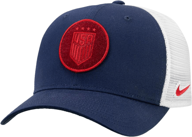Men's and Women's Navy Uswnt Rise Trucker Adjustable Hat
