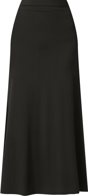 Women's Waist Ruched Pull On Maxi Skirt