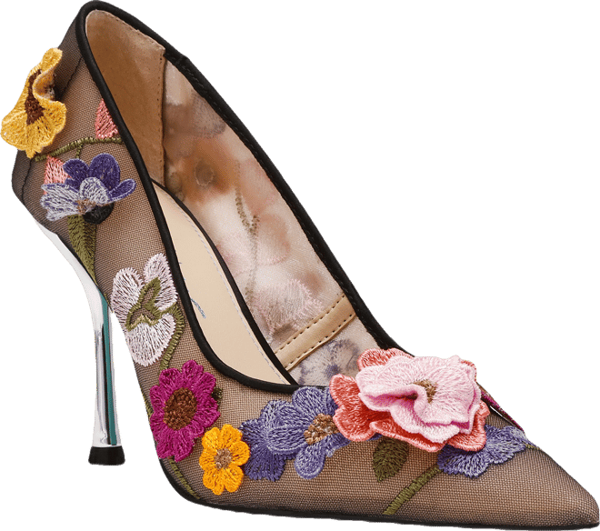 【Betsey Johnson】Aimey Betsey Johnson Women's Aimey Floral Applique Mesh Pumps - Macy's