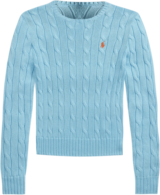 Cable Knit Cotton Crewneck Sweater