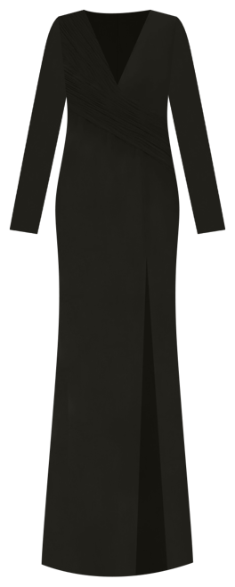 Women's Ieena Jersey Long Sleeve Asymmetrical Ruched Gown