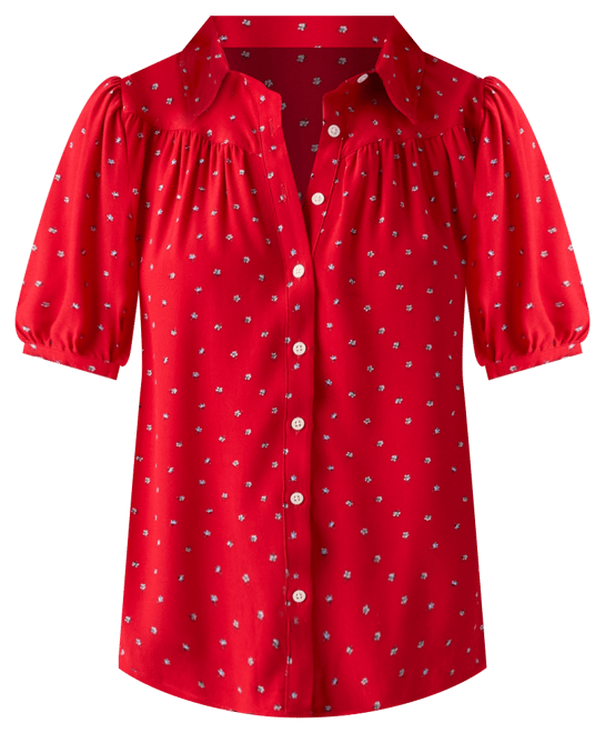 売れ筋商品|||リーバイス カットソー トップス レディース Women's Lea Printed Puff-Sleeve Slim-Fit Blouse My World Is Blue Levi's Women's Lea Printed Puff-Sleeve Slim-Fit Blouse - Macy's