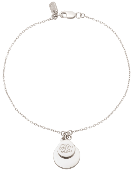 Sterling Silver Logo Coin Link Bracelet