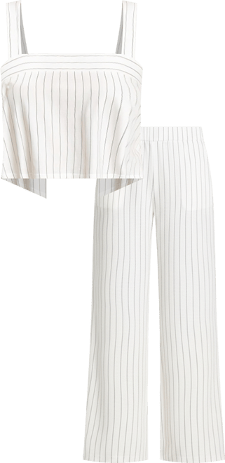 Women's Striped Open Back Two-Piece Set