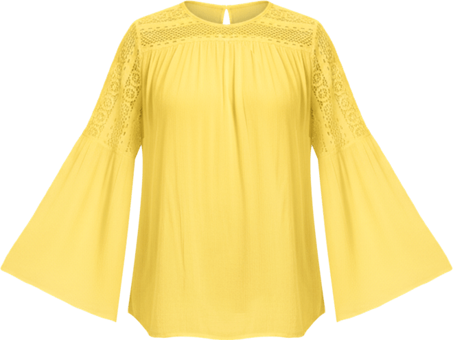 June + Vie Women's June + Vie Crochet-Trim Blouse