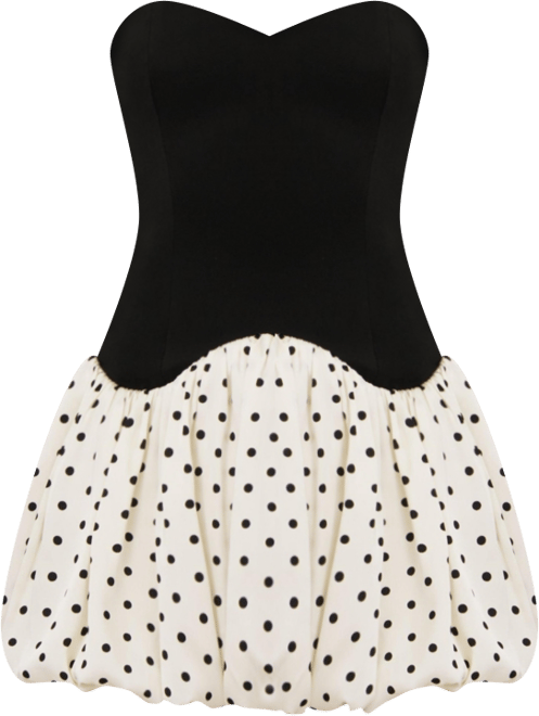 Women's Dahliana Polka Dot Bubble Hem Corset Mini Dress
