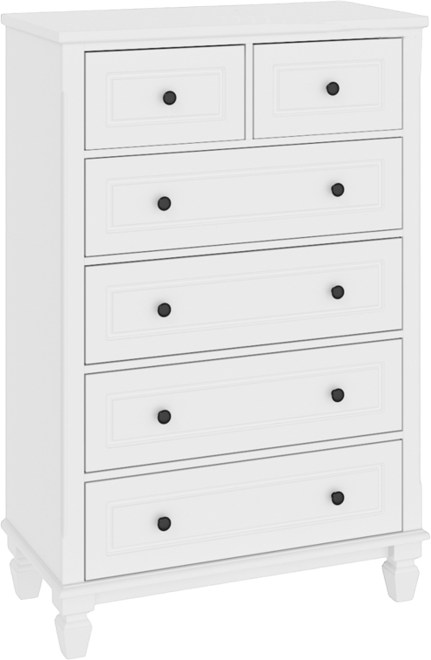 Modern White 6-Drawers Wood Chest of Drawer Dresser，bedroom nightstand, wooden end table