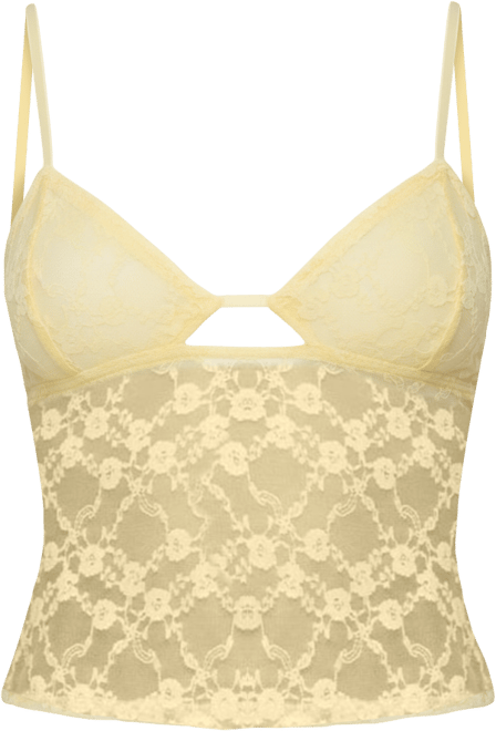 Womens Sheer Lace Cut Out Tank Top