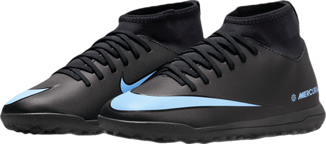 Nike Jr. Mercurial Superfly 10 Club Tacos de fútbol para pasto sintético (turf) de corte high para niños de preescolar y grandes