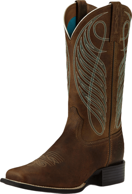Women's Round Up Wide Square Toe Western Boots