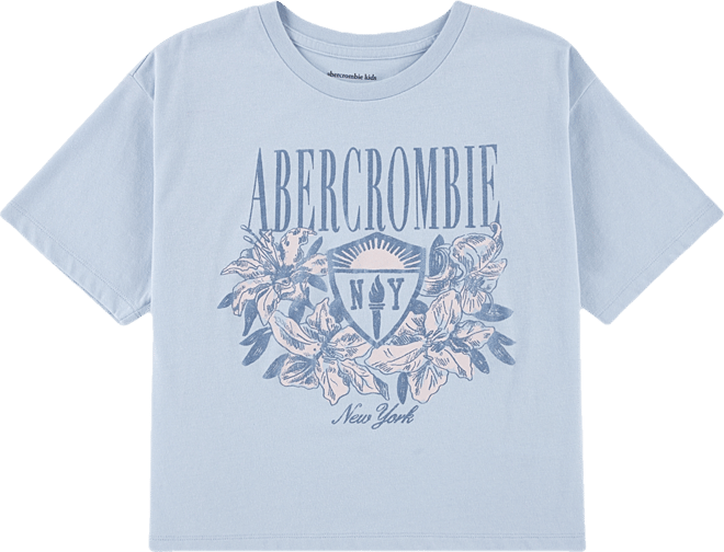 Girls Floral Ny Crest Boxy T-Shirt