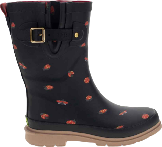 Women's Lucky Ladybug Mid Rain Boot