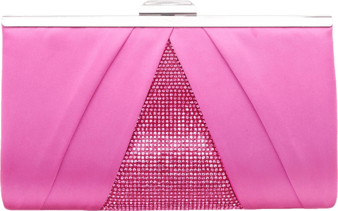 Women's Pleated Stain Crystal Frame Clutch