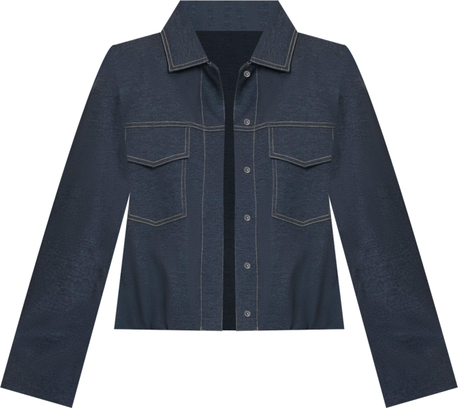 Women's Denim Jersey Bomber Jacket