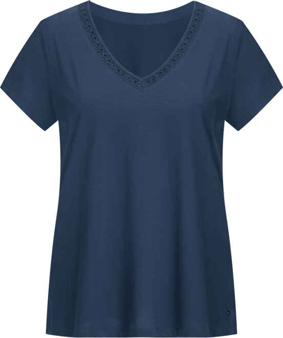 Women's Lace Trim V-Neck T-Shirt