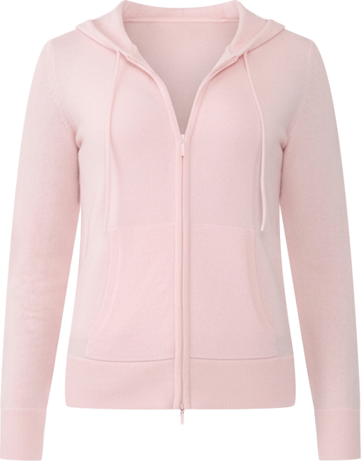 Women's 100% Pure Cashmere Long Sleeve Zip Hoodie Cardigan Sweater