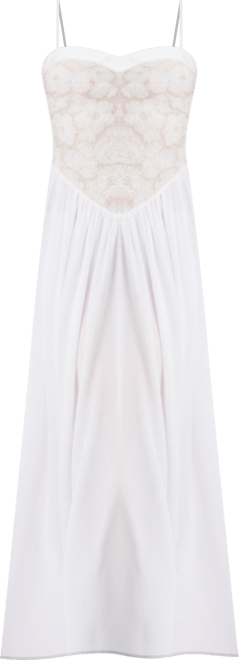 Women's Ucille White Embroidered Chiffon Maxi Dress