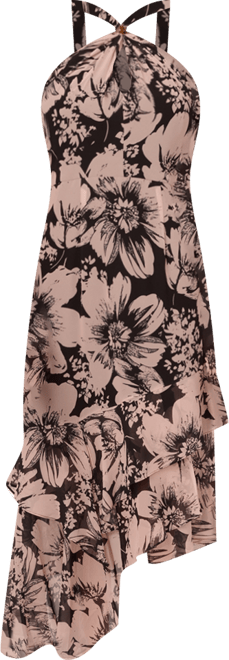 Women's Halter Chiffon Midi Dress