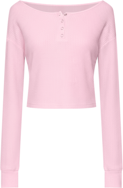 Women's Teddy Cropped Waffle Top