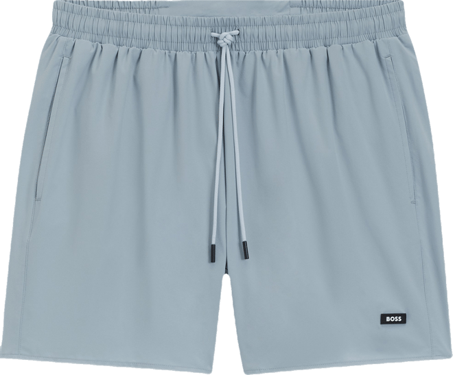 Boss by  Men's Rubber Logo Badge Swimsuit