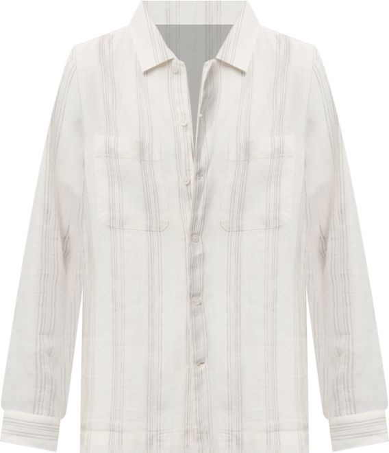 Men's Striped Linen Overshirt