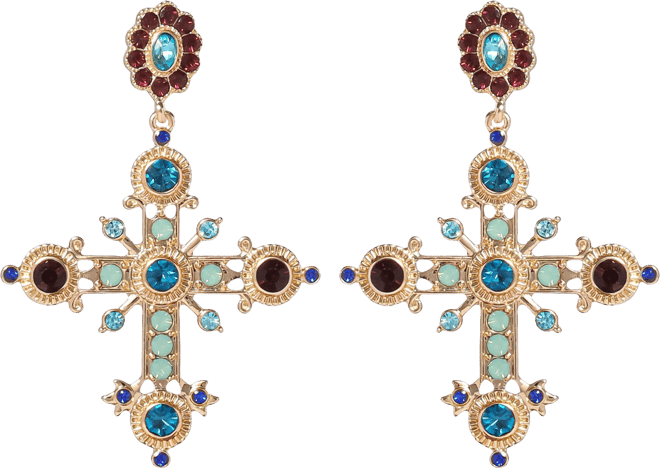 Boho Luxe Cross Drop Earrings
