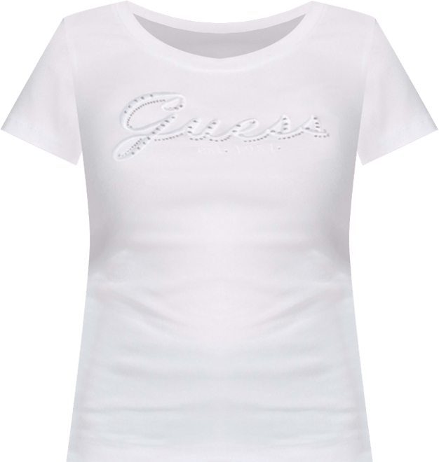 Women's Embroidered Rhinestone Logo T-Shirt
