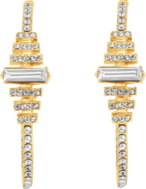 Crystal Baguette Hoop Earrings