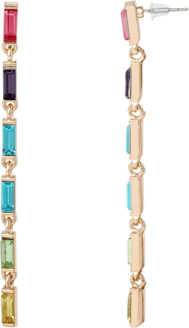 Rainbow Linear Drop Earrings