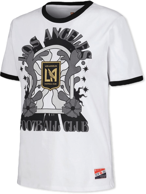 Women's by New Era White Lafc Throwback Ringer T-Shirt