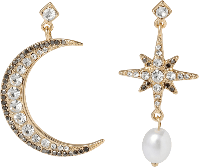 Mismatched Moon & Star Earrings