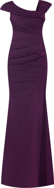 Petite Asymmetric Front Slit Evening Gown