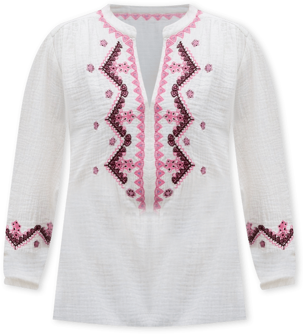 Women's Dina V-Neck Embroidered Blouse