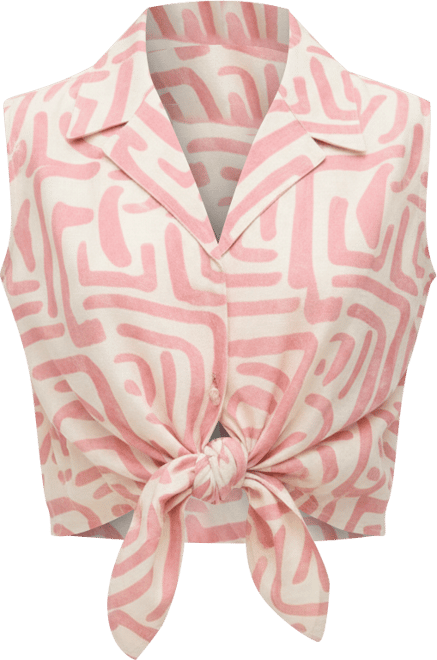 Women's Pop Front Tie Warhol Print Crop Top