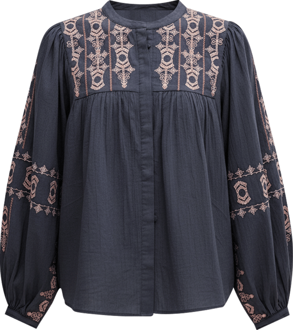 Women's Demi Embroidered Ballon Sleeve Shirt