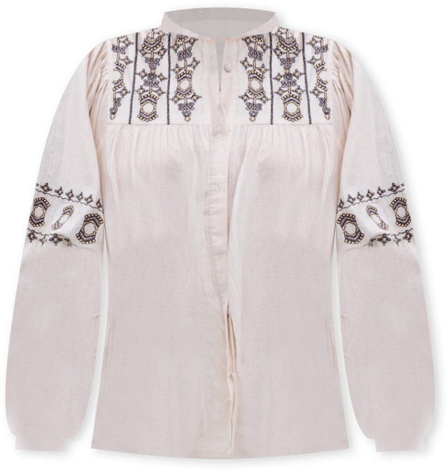 Women's Demi Embroidered Ballon Sleeve Shirt